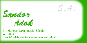sandor adok business card